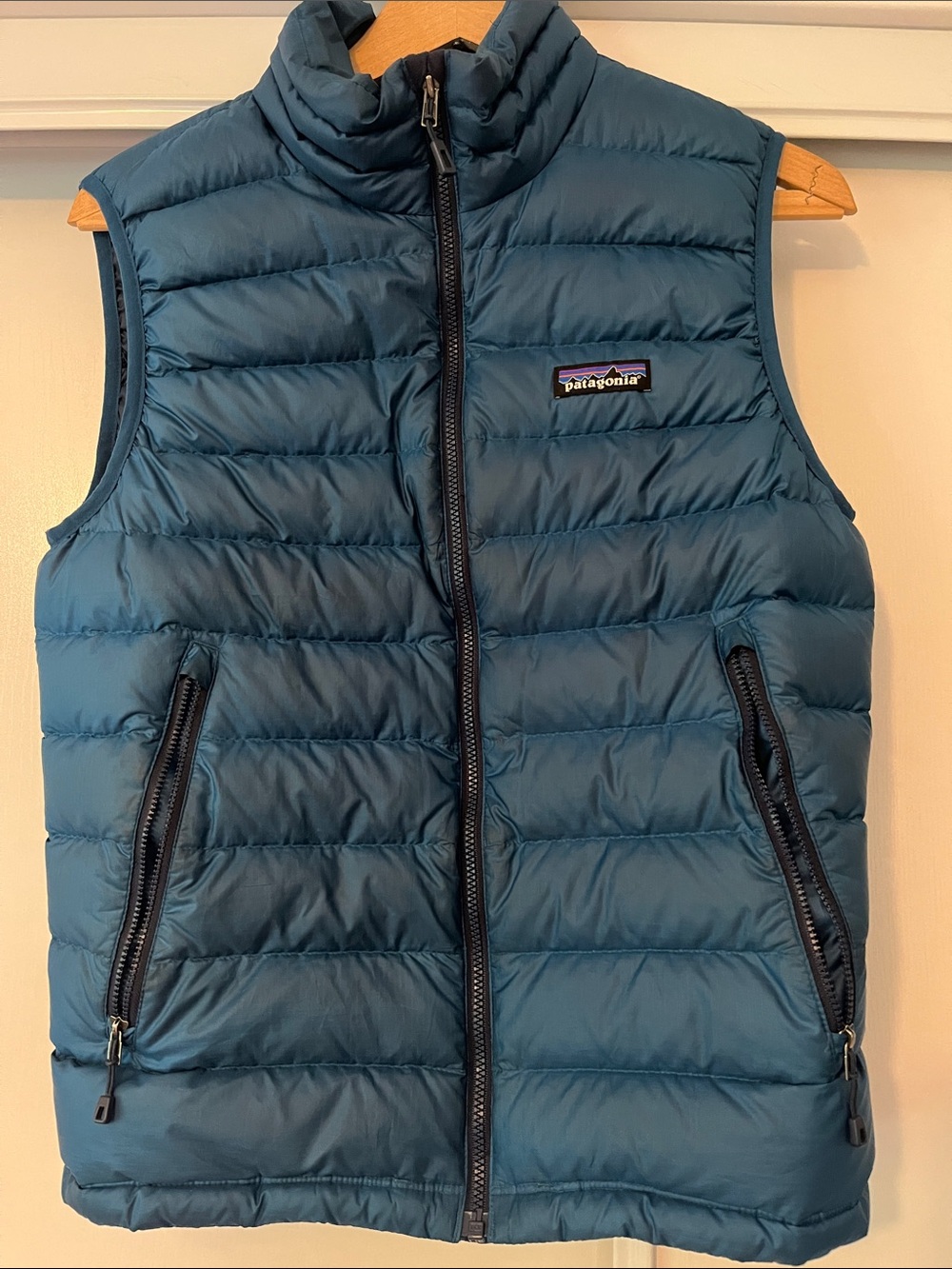 Patagonia Teal Blue Quilted Down Vest